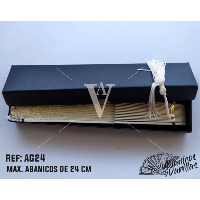 Caja negra de cartón para abanicos de max 24 cm