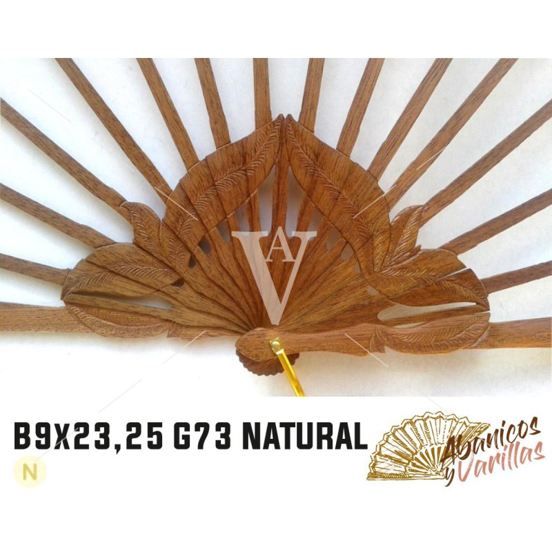 Varetas para leque de madeira africana bubinga | danta de 9 cm x 23 ou 25 cm