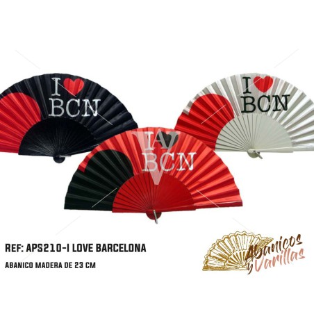 Leque souvenir BCN - I LOVE BARCELONA 23 cm