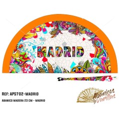 Abanico  en Acrilico pintado con diseños para souvenir Madrid New