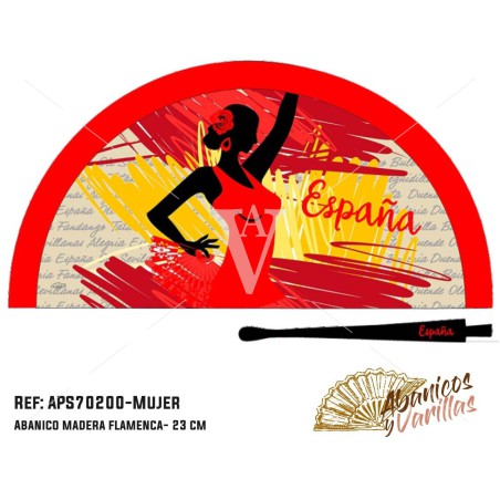 Abanico Acrilico flamenca souvenir de 23 cm