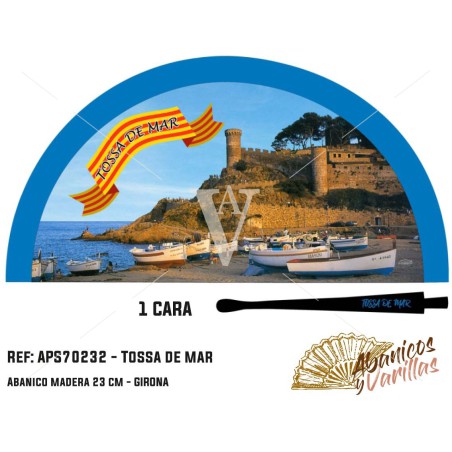 Leque em acrilico de 23 cm para souvenir de Tossa de Mar - Girona