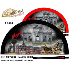 Abanicos para souvenir de Madrid Noche pintados en acrílico en 2 colores a elegir