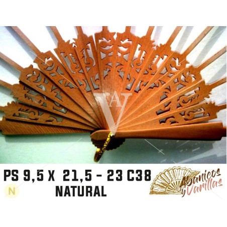 Varillas Abanico P9.5 X 21.5 - 23 cm C38 NATURAL Peral